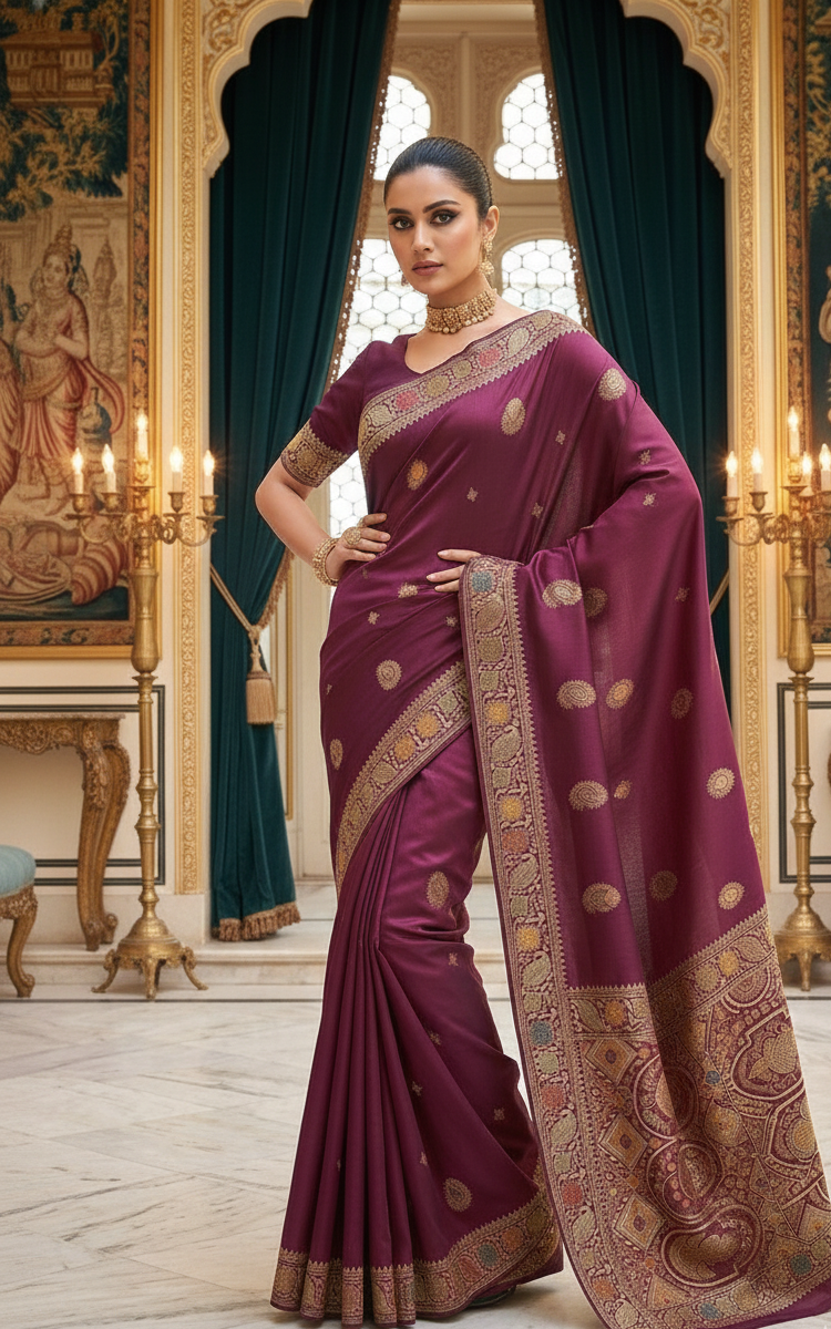 The Regal Plum Meenakari
