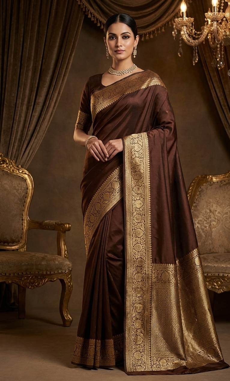 The Cocoa Regal Saree