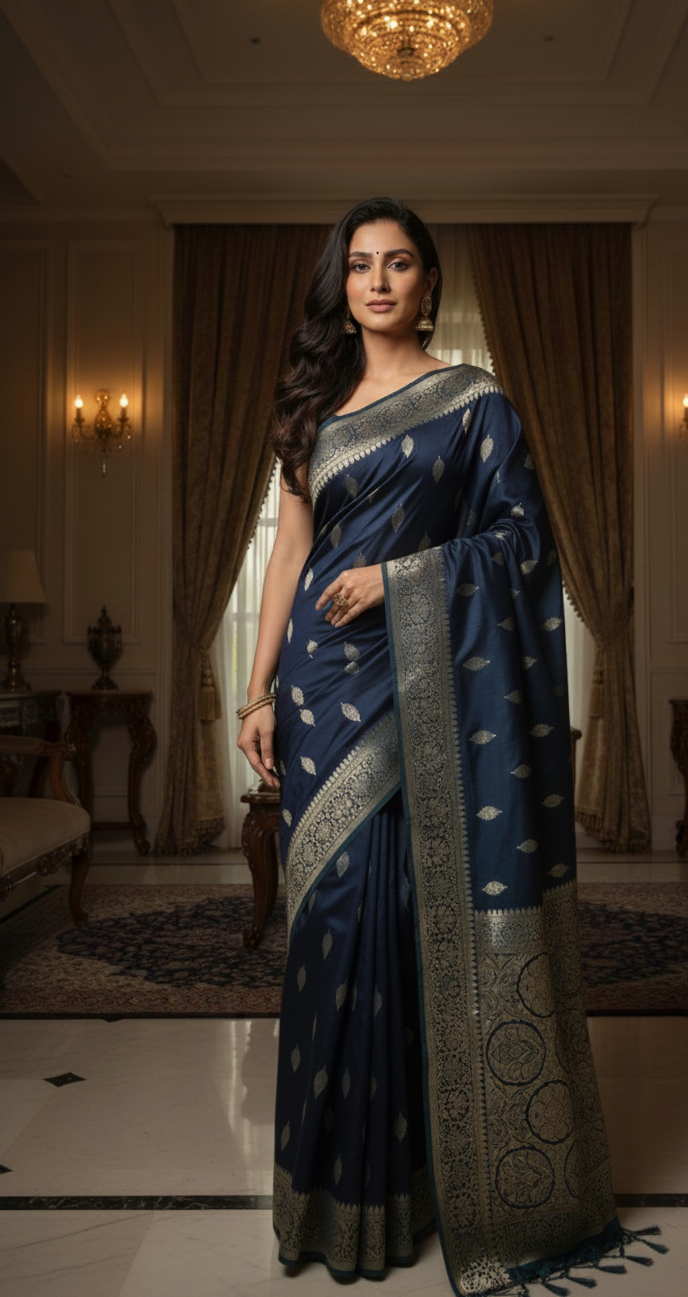 Midnight Azure Banarasi